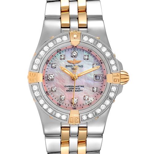 Photo of Breitling Starliner Steel Yellow Gold MOP Diamond Ladies Watch B71340 Box Papers