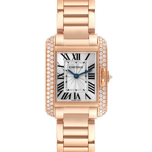 Photo of Cartier Tank Anglaise Rose Gold Silver Dial Diamond Ladies Watch WT100002