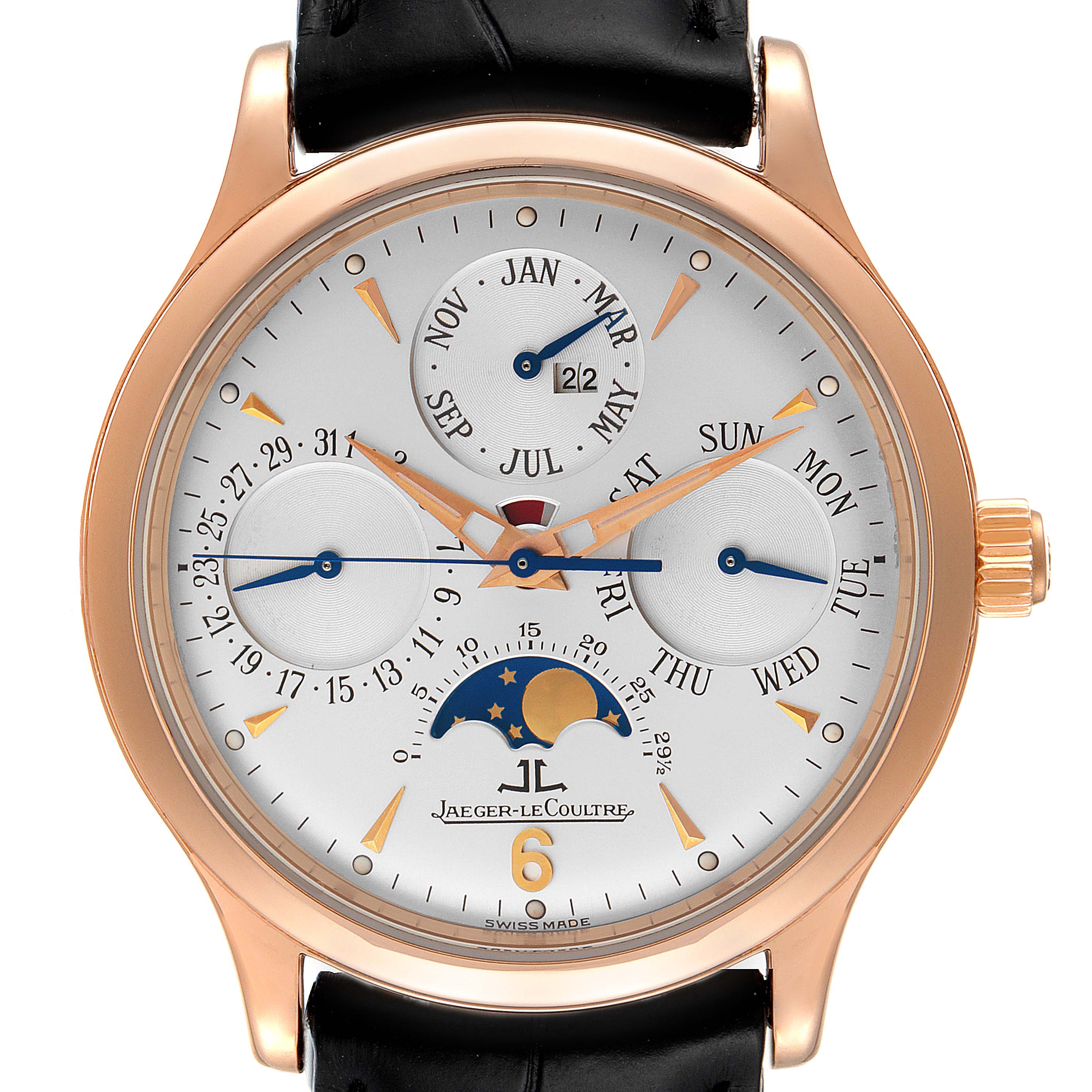 Jaeger Lecoultre Master Control Perpetual Calendar Rose Gold Watch