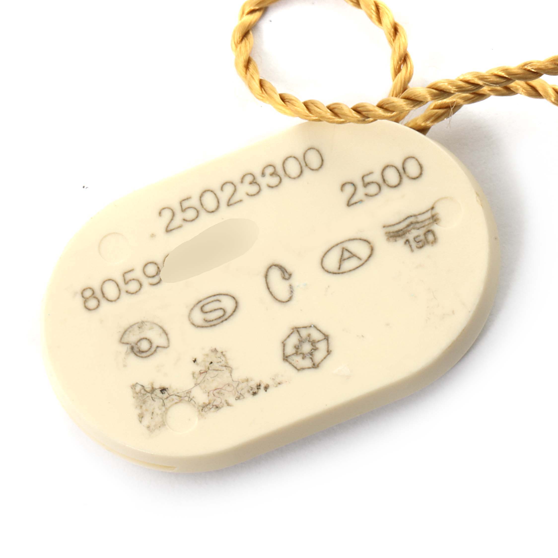 This image shows a tag for the Omega Aqua Terra 2502.33.00 Men
s Stainless Steel Silver Dial 2502.33.00 Men
s Stainless Steel Silver Dial watch model.