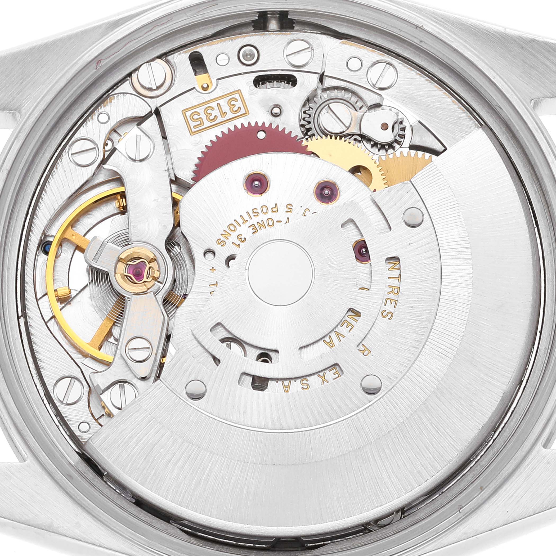 This image shows the intricate internal mechanical movement components of a Rolex Date 15200 Men's Stainless Steel Black Dial 15200 Men's Stainless Steel Black Dial model watch from a close-up angle.