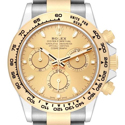 Photo of Rolex Daytona Champagne Dial Steel Yellow Gold Mens Watch 116503 Box Card