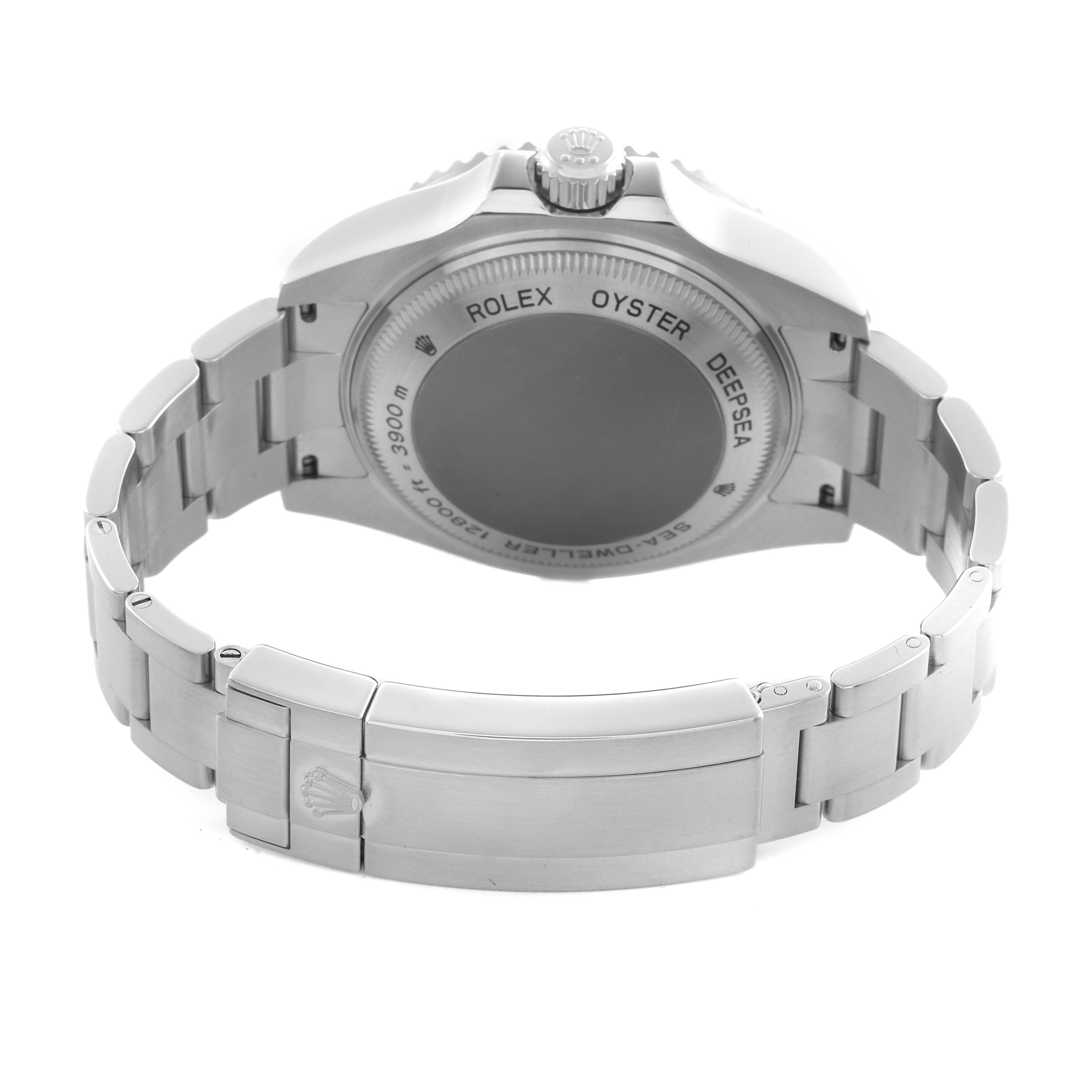 The image shows the back case and bracelet clasp of a Rolex Sea-Dweller 116660 Men's Stainless Steel Black Dial 116660 Men's Stainless Steel Black Dial, viewed from the rear angle.