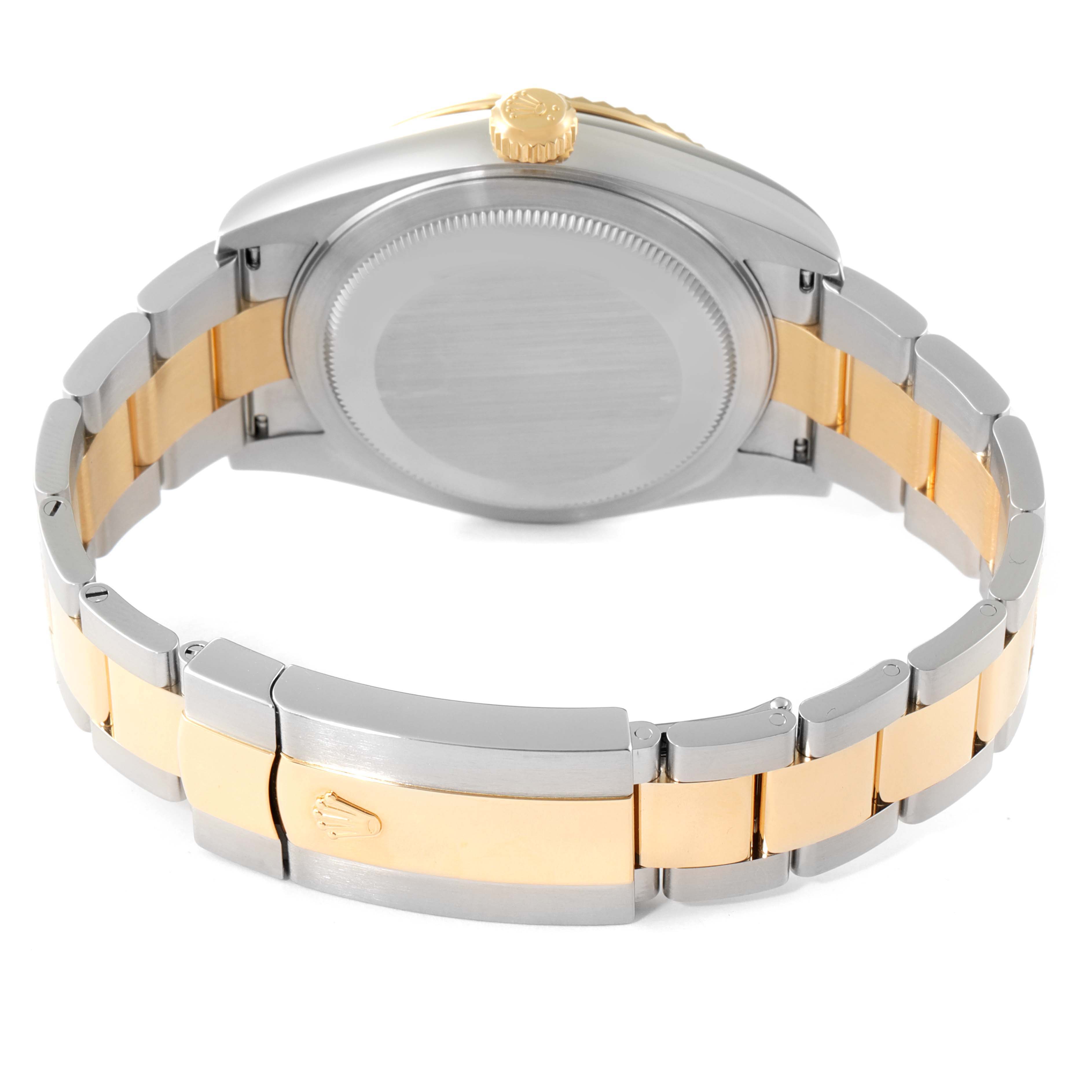 The image shows the back case and band of a Rolex Sky-Dweller 326933 Men's Steel and Gold (two tone) Black Dial 326933 Men's Steel and Gold (two tone) Black Dial watch, viewed from the rear angle.