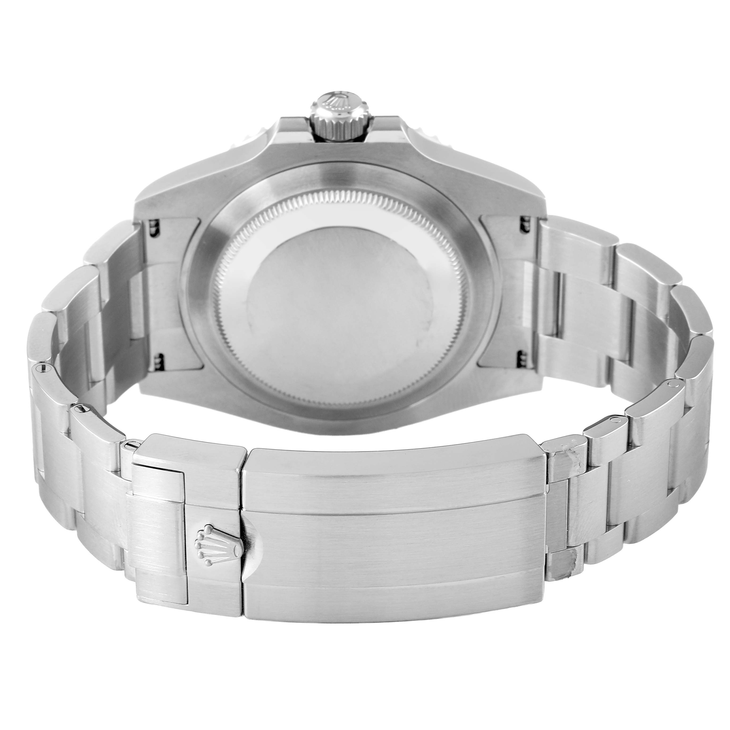 The image shows the back and bracelet clasp of a Rolex Submariner 124060 Men's Stainless Steel Black Dial watch.