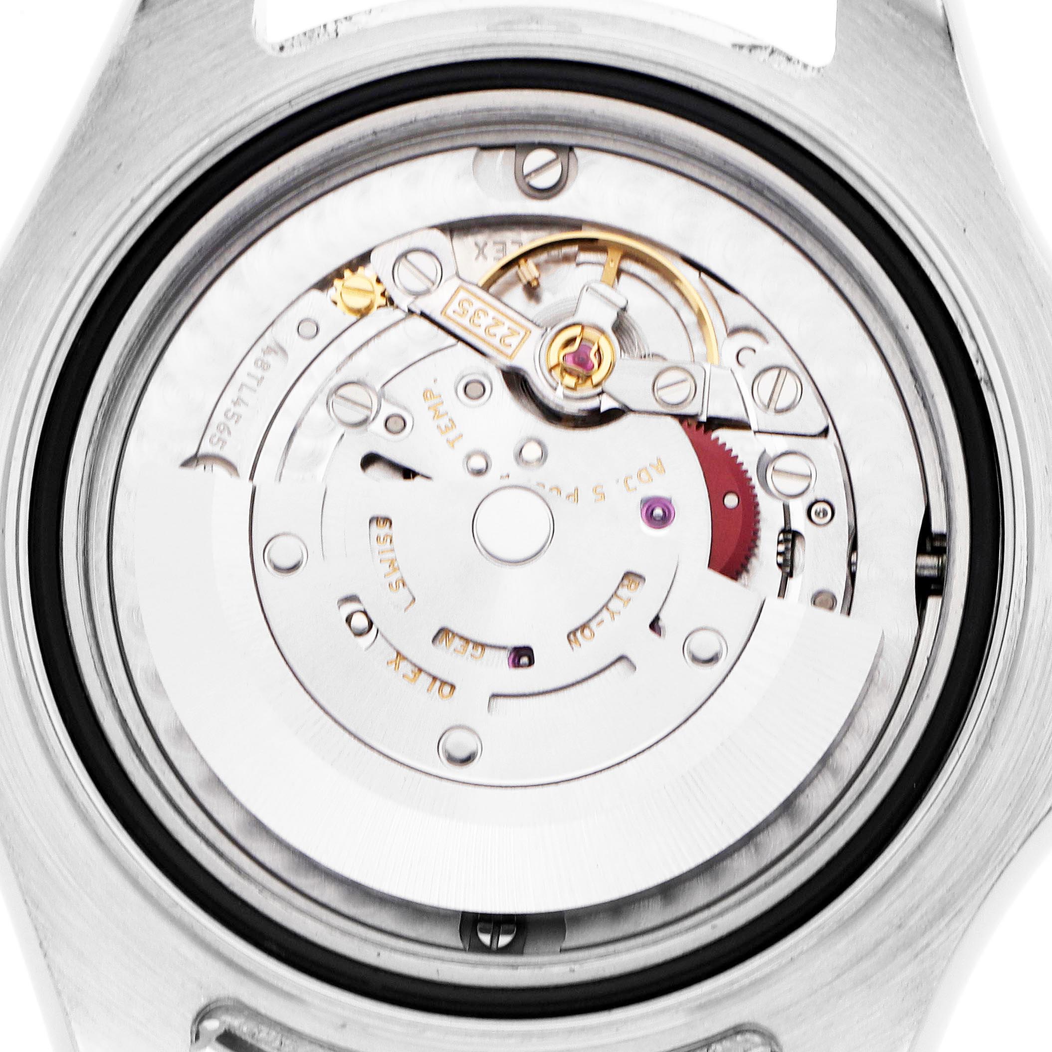 The image shows the movement mechanism of a Rolex Yacht-Master 168622 Men
s Stainless Steel Silver Dial 168622 Men
s Stainless Steel Silver Dial watch from the back.