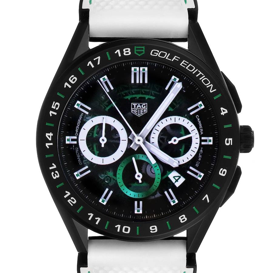 Tag Heuer Connected Golf Edition Titanium Mens Watch SBG8A82 Box Papers SwissWatchExpo