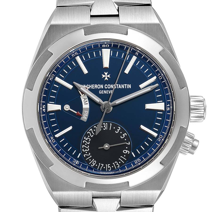 Vacheron Constantin Overseas Dual Time Blue Dial Steel Mens Watch 7900V SwissWatchExpo