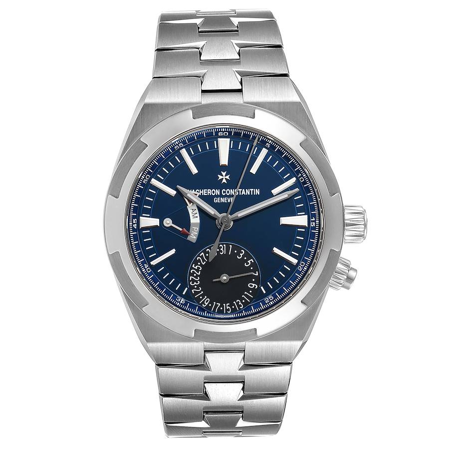 Vacheron Constantin Overseas Dual Time Blue Dial Steel Mens Watch 7900V ...