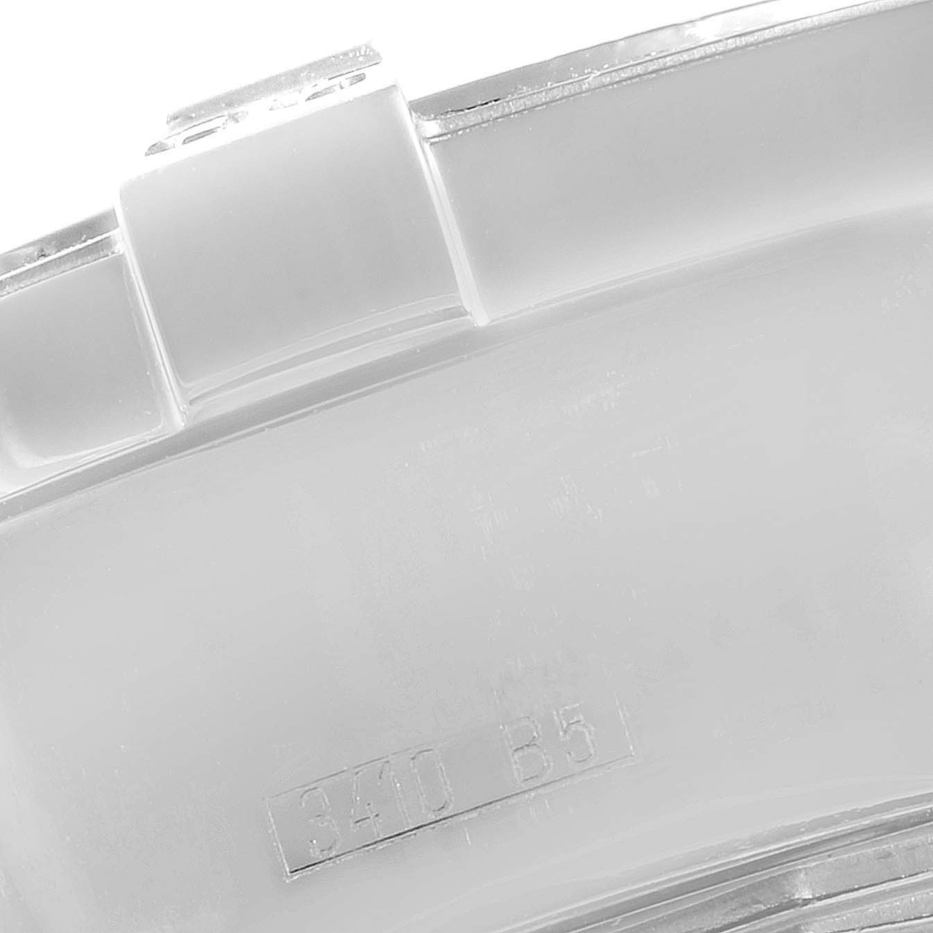 This image shows a close-up angle of the clasp mechanism for the Breitling Superocean A13340 Men
s Stainless Steel Beige Dial A13340 Men
s Stainless Steel Beige Dial watch.