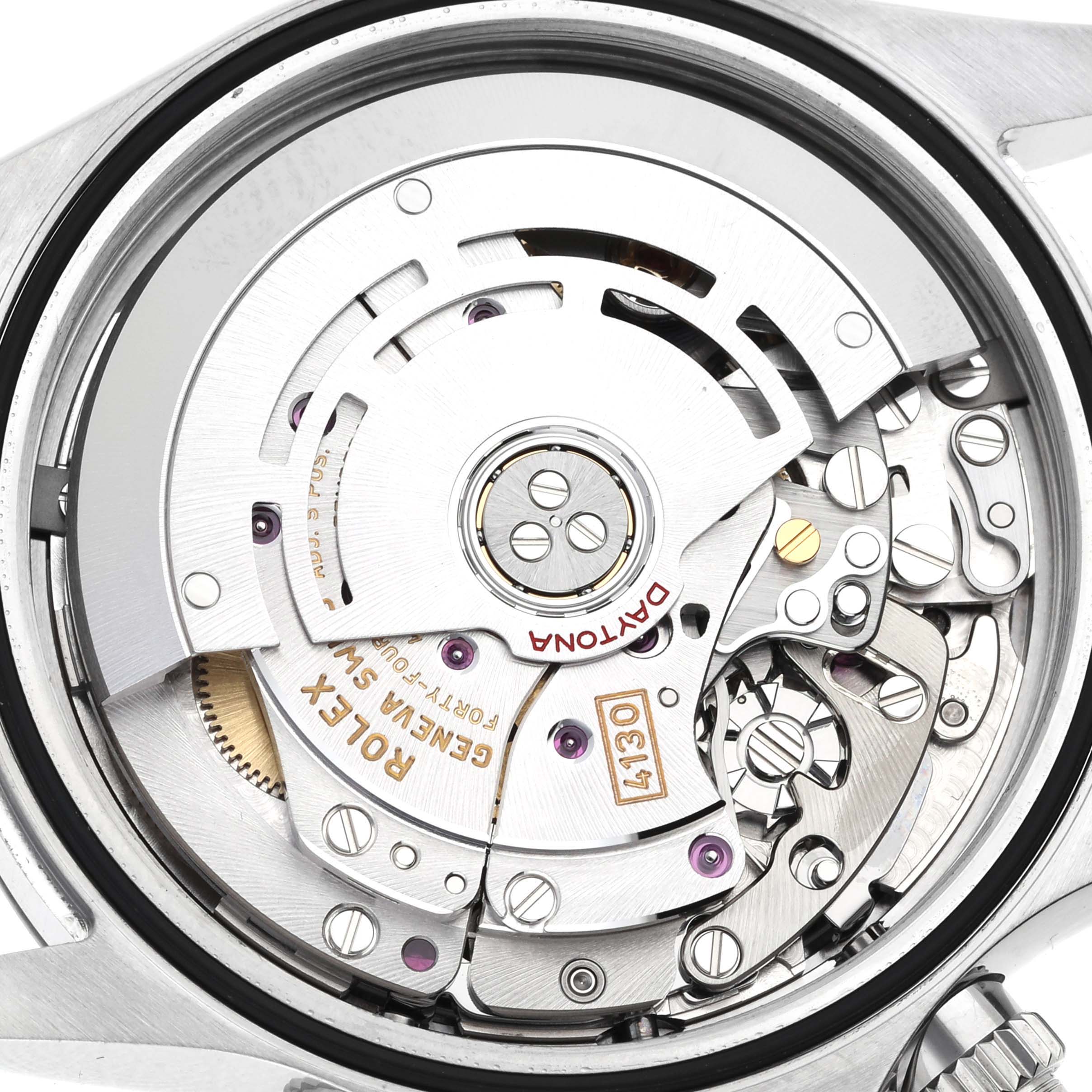The image shows the internal mechanical movement of a Rolex Daytona 116500LN Men's Stainless Steel White Dial 116500LN Men's Stainless Steel White Dial watch, viewed from the back.