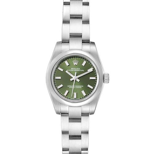 Photo of Rolex Oyster Perpetual Nondate Olive Green Dial Ladies Watch 176200 Box