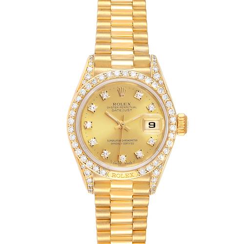 Photo of Rolex President Datejust 26mm Yellow Gold Diamond Ladies Watch 69158