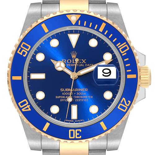 Photo of Rolex Submariner Steel Yellow Gold Blue Dial Mens Watch 116613