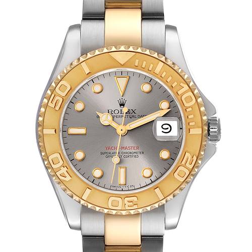 Photo of Rolex Yachtmaster 35 Midsize Steel Yellow Gold Slate Dial Mens Watch 68623