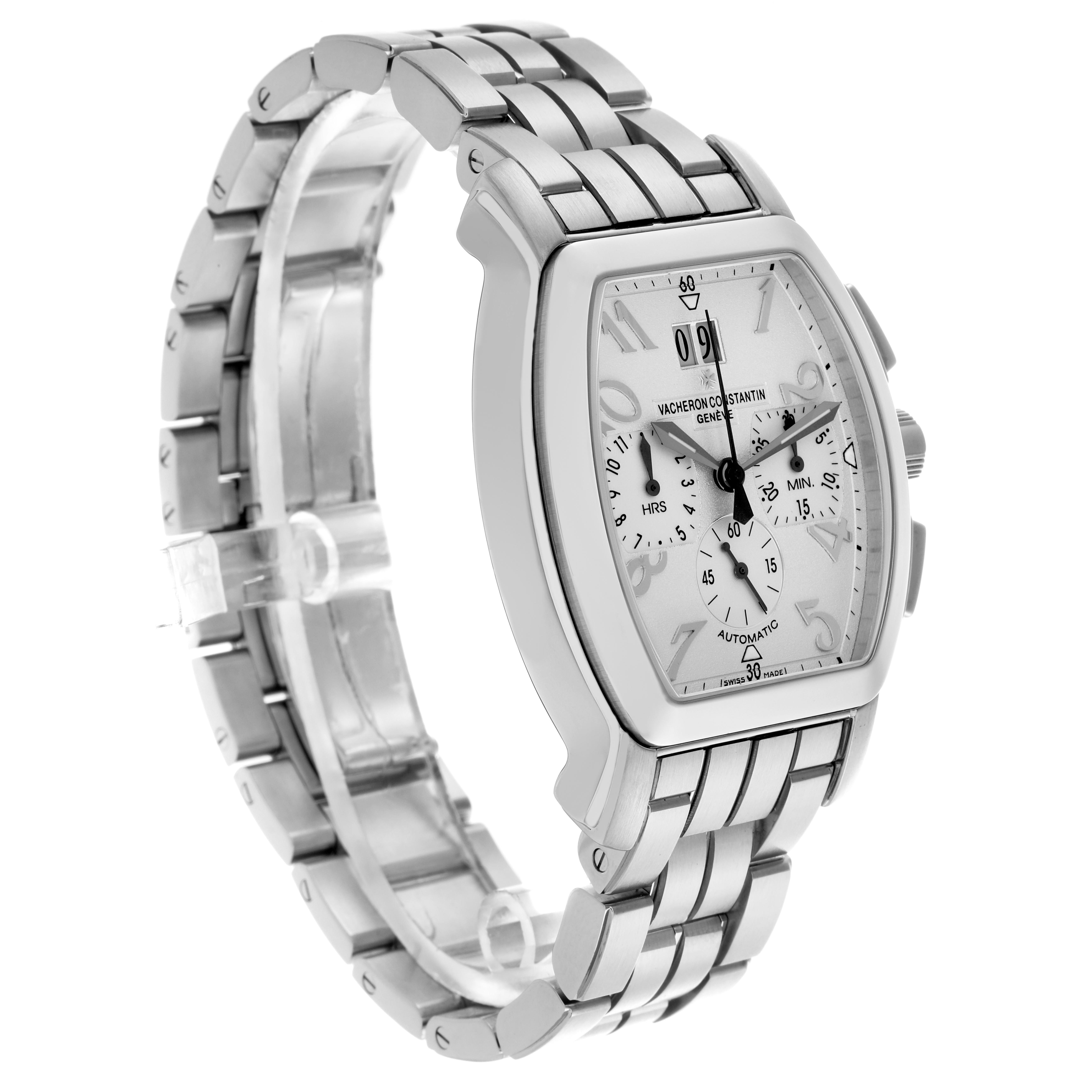The Vacheron Constantin Royal Eagle 49145/339A-9058 Men's Stainless Steel Silver Dial 49145/339A-9058 Men's Stainless Steel Silver Dial watch is shown from a three-quarter angle, highlighting the bracelet, case, and dial.
