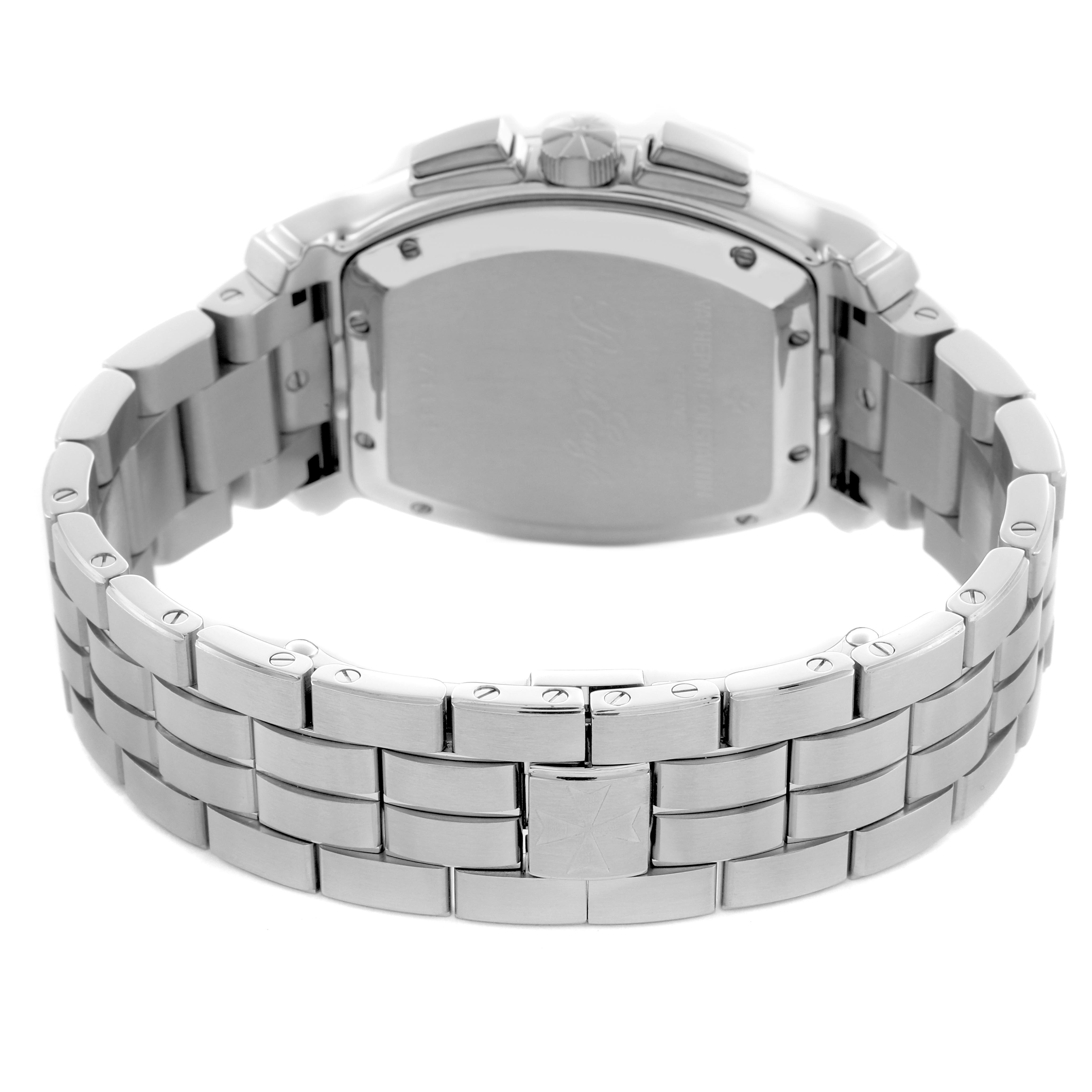 The image shows the back of the Vacheron Constantin Royal Eagle 49145/339A-9058 Men's Stainless Steel Silver Dial 49145/339A-9058 Men's Stainless Steel Silver Dial watch, highlighting the bracelet and case back.