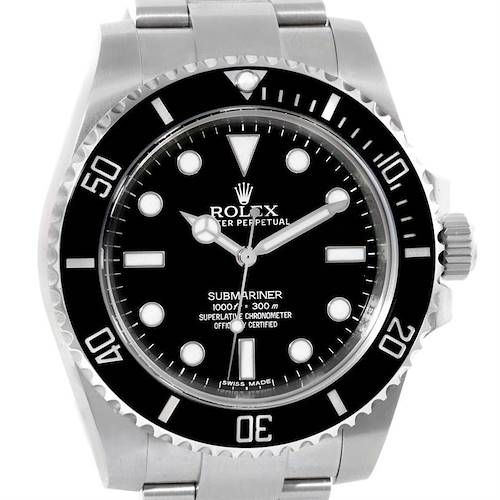 Photo of Rolex Submariner Non Date Mens Steel Black Dial Watch 114060 Unworn
