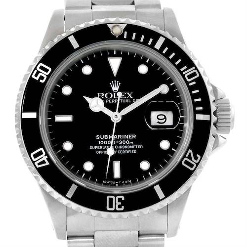 Photo of Rolex Submariner Date Stainless Steel Mens Vintage Watch 168000