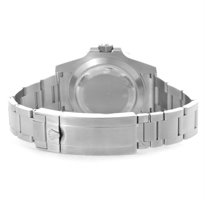 The image shows the back angle of a Rolex Submariner 116610 Men
s Stainless Steel Black Dial 116610 Men
s Stainless Steel Black Dial watch, displaying its clasp and case back.