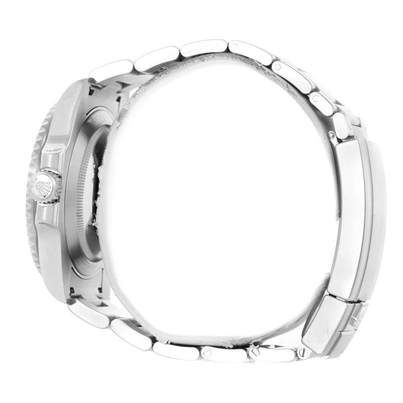 The image shows a side view of a Rolex Submariner 116610 Men
s Stainless Steel Black Dial 116610 Men
s Stainless Steel Black Dial watch featuring the crown, caseback, and bracelet.