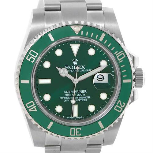 Photo of Rolex Submariner Green Dial Ceramic Bezel Mens Watch 116610LV Unworn