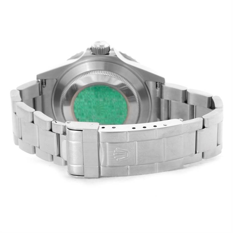 This image shows the back of a Rolex Submariner 16610LV Men
s Stainless Steel Black Dial 16610LV Men
s Stainless Steel Black Dial watch, focusing on the bracelet, clasp, and case back.