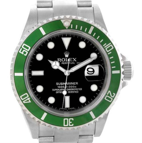 Photo of Rolex Submariner Green 50th Anniversary Steel Watch 16610LV Year 2006
