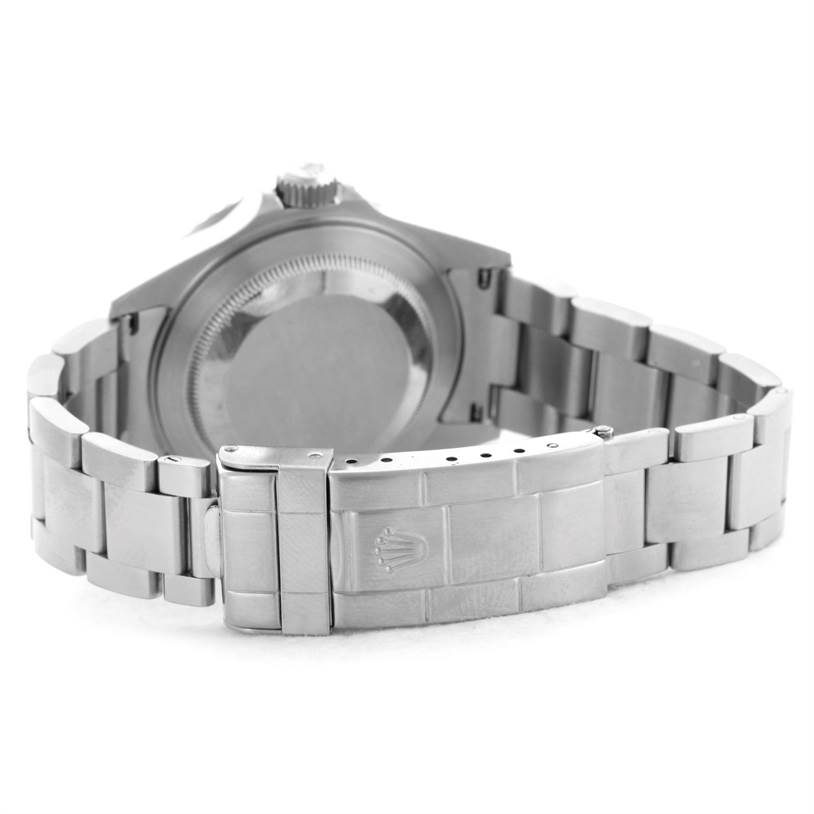 The image shows the back and bracelet clasp of a Rolex Submariner 16610 Men
s Stainless Steel Black Dial 16610 Men
s Stainless Steel Black Dial watch.