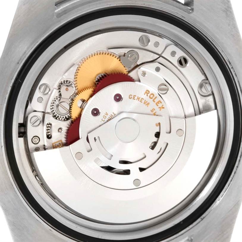 This is a close-up view of the Rolex Submariner 116610 Men
s Stainless Steel Black Dial 116610 Men
s Stainless Steel Black Dial
s movement, showing its intricate internal gears and components.