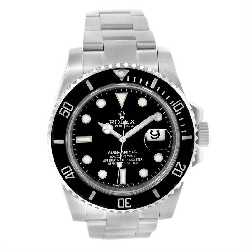 Rolex Submariner Mens Steel Date Ceramic Black Dial Watch 116610 ...