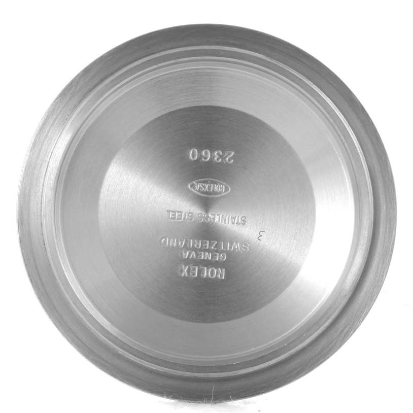 This image shows the inside case back of a Rolex Submariner 116610 Men
s Stainless Steel Black Dial 116610 Men
s Stainless Steel Black Dial watch, displaying model and production details.