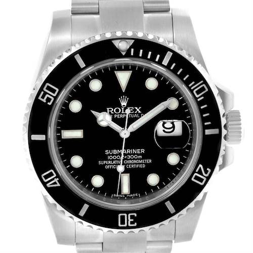 Photo of Rolex Submariner Mens Steel Date Ceramic Black Dial Watch 116610