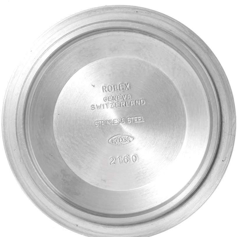 This is the case back of a Rolex Submariner 16610 Men
s Stainless Steel Black Dial 16610 Men
s Stainless Steel Black Dial watch, showcasing internal engravings.