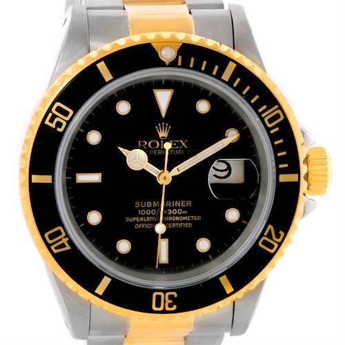 Photo of Rolex Submariner Steel 18K Yellow Gold Black Dial Watch 16613