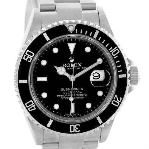Photo of Rolex Submariner Date Mens Stainless Steel Watch 16610 Box Papers