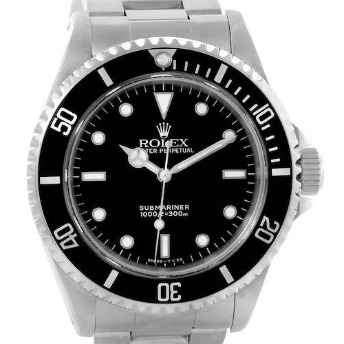 Photo of Rolex Submariner NonDate Stainless Steel Black Dial Mens Watch 14060