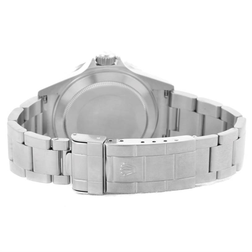 This image shows the back view of a Rolex Submariner 16610 Men's Stainless Steel Black Dial 16610 Men's Stainless Steel Black Dial watch, focusing on the bracelet and clasp.