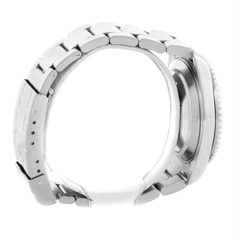 The image shows a side view of a Rolex Submariner 16610 Men's Stainless Steel Black Dial 16610 Men's Stainless Steel Black Dial watch, highlighting its bracelet and case.