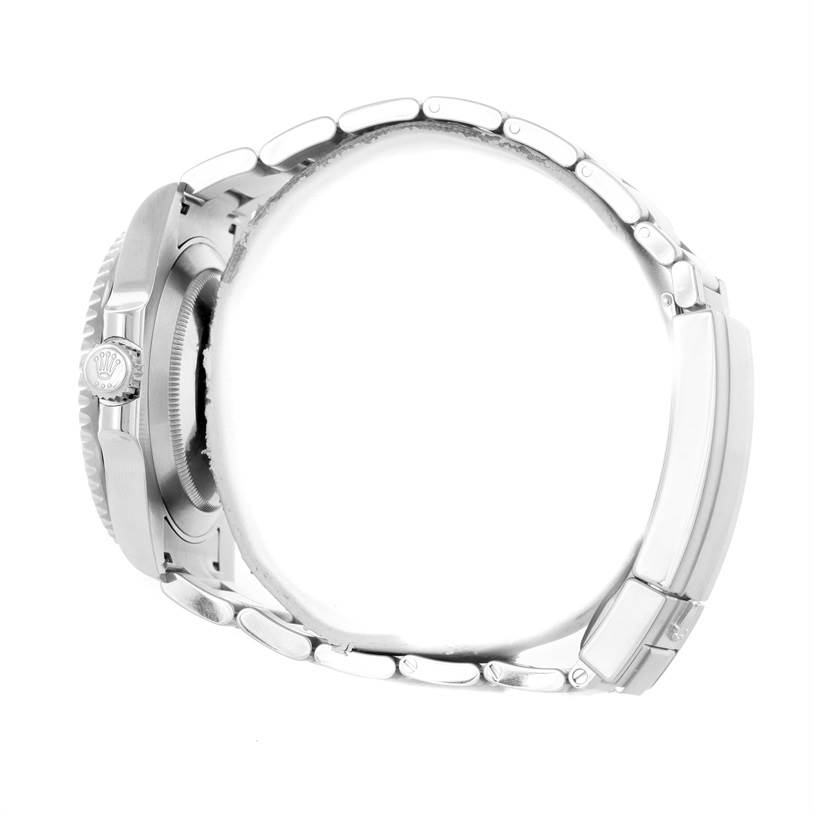 The image shows a side view of the Rolex Submariner 116610 Men
s Stainless Steel Black Dial 116610 Men
s Stainless Steel Black Dial watch, highlighting the crown, case, and bracelet.