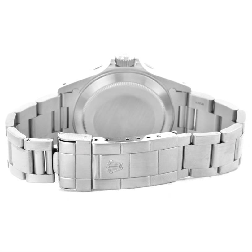 This image shows the back, clasp, and bracelet of a Rolex Submariner 14060 Men
s Stainless Steel Black Dial 14060 Men
s Stainless Steel Black Dial watch.