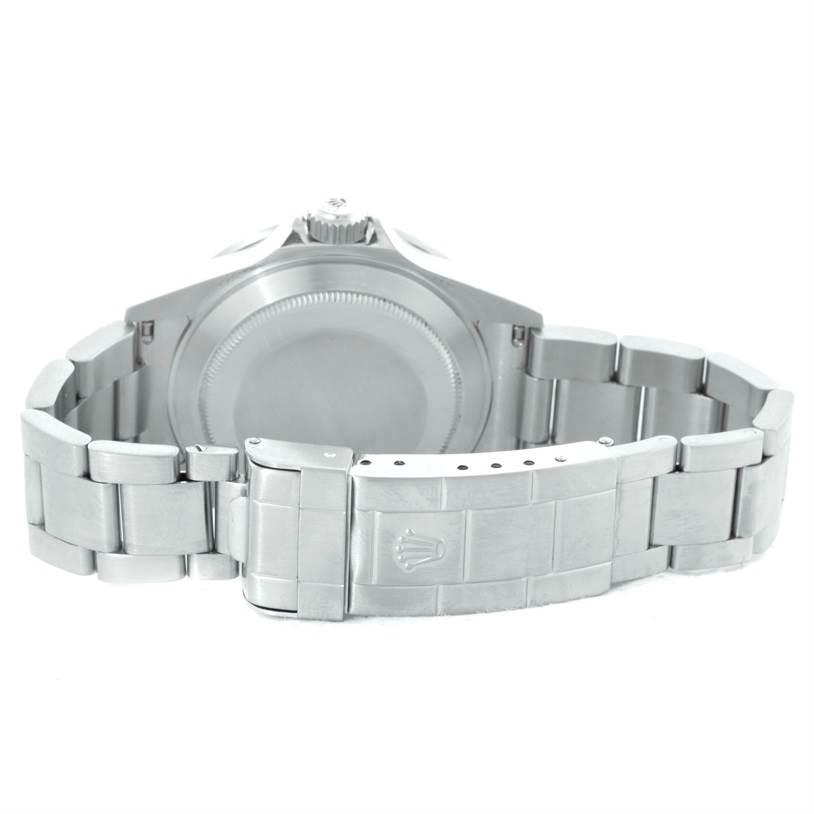 The image shows the back case and bracelet of a Rolex Submariner 16610LV Men
s Stainless Steel Black Dial 16610LV Men
s Stainless Steel Black Dial watch from a rear angle.