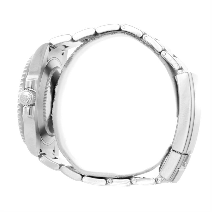 The image shows a side view of the Rolex Submariner 116610 Men
s Stainless Steel Black Dial 116610 Men
s Stainless Steel Black Dial, highlighting the case, crown, and bracelet.