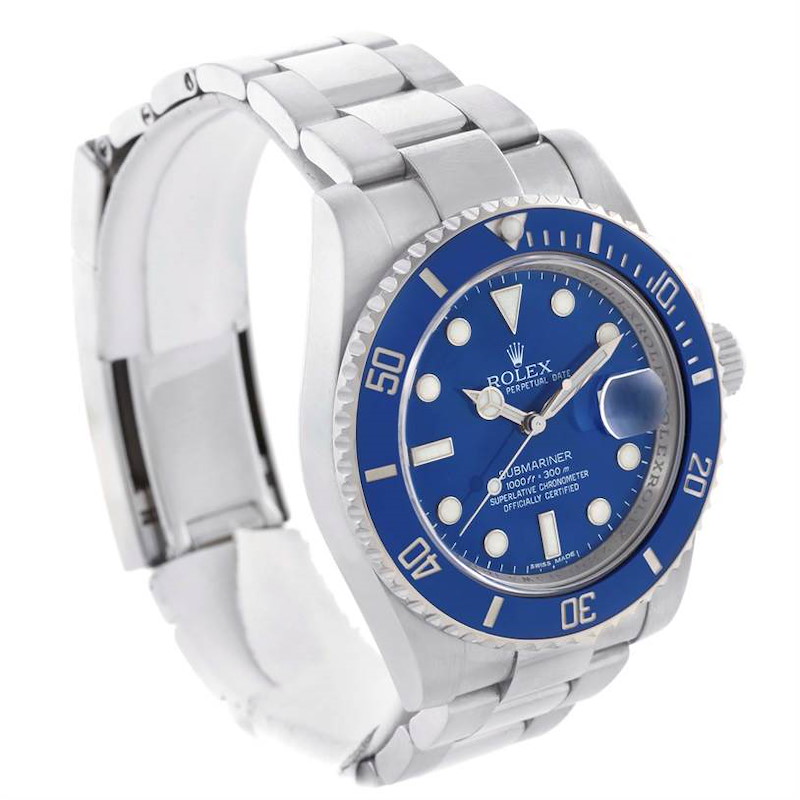 Rolex Submariner 18K White Gold Blue Dial Ceramic Bezel Watch 116619LB SwissWatchExpo