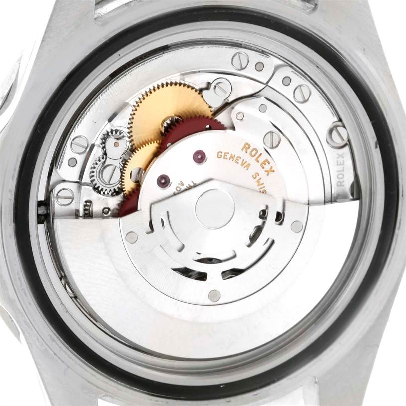 This image shows the internal mechanism and movement of the Rolex Submariner 16610 Men
s Stainless Steel Black Dial 16610 Men
s Stainless Steel Black Dial watch.