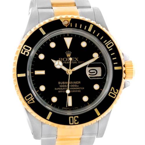 Photo of Rolex Submariner Steel 18K Yellow Gold Watch 16613 Box Papers