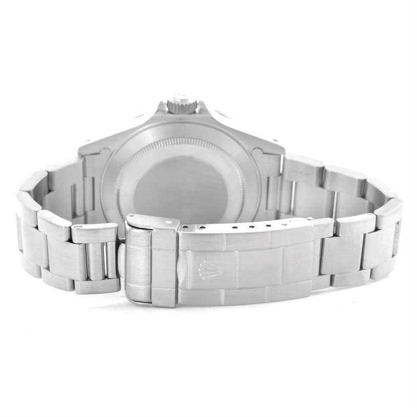 This image shows the back case and bracelet of the Rolex Submariner 14060 Men
s Stainless Steel Black Dial 14060 Men
s Stainless Steel Black Dial watch at a rear angle.