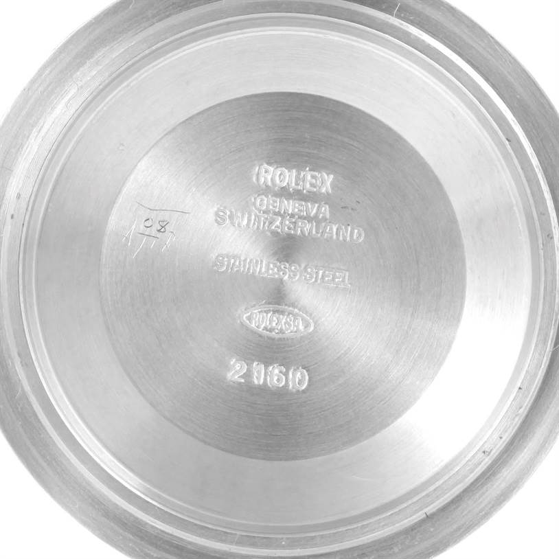 This image shows the inside of the case back of a Rolex Submariner 16610 Men
s Stainless Steel Black Dial 16610 Men
s Stainless Steel Black Dial watch.