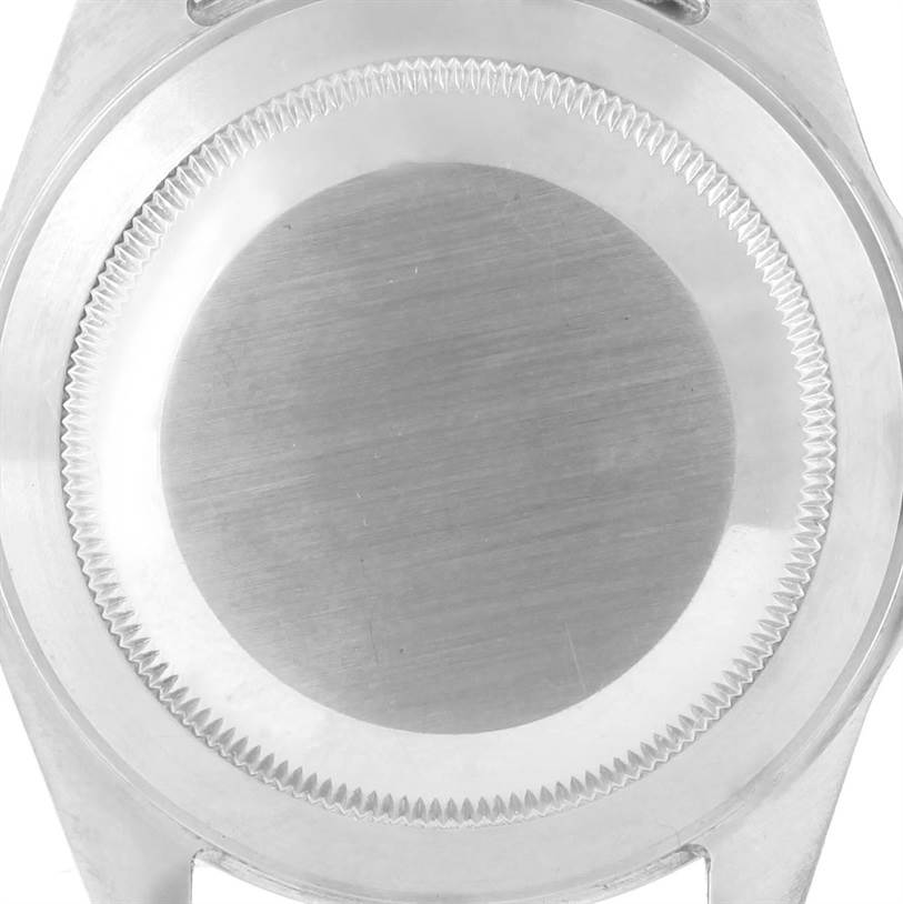 This image shows the back casing of a Rolex Submariner 16610 Men
s Stainless Steel Black Dial 16610 Men
s Stainless Steel Black Dial watch, viewed from the rear with its case back removed.