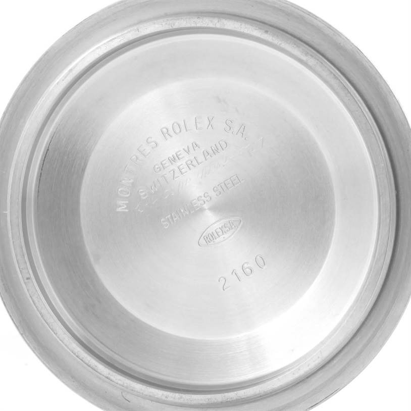 This is the inside view of the back casing of a Rolex Submariner 16610 Men's Stainless Steel Black Dial 16610 Men's Stainless Steel Black Dial watch, showing engraved details.